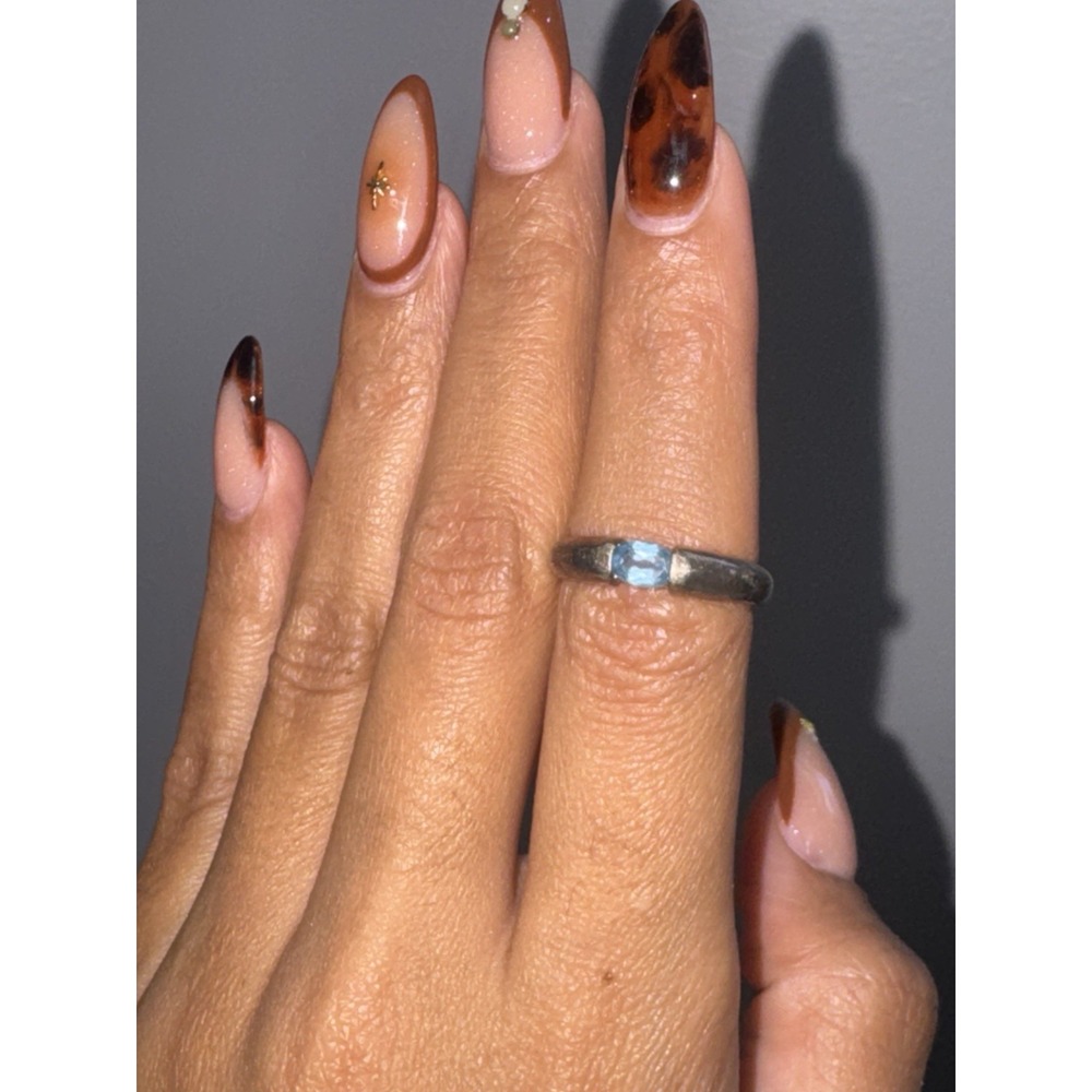 Swiss Blue‎ Topaz Stone 925 Solid Silver Ring Jewelry Size 7